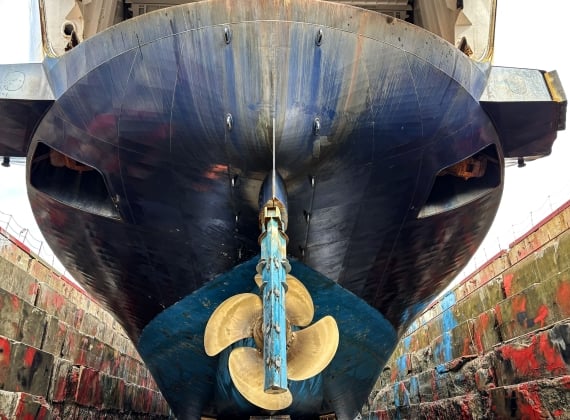 MV Confederation in drydock in St. John’s, Newfoundland. 